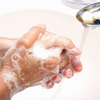 washing hands