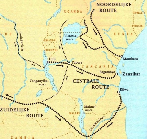 Map of Ivory Trade Routes in Africa