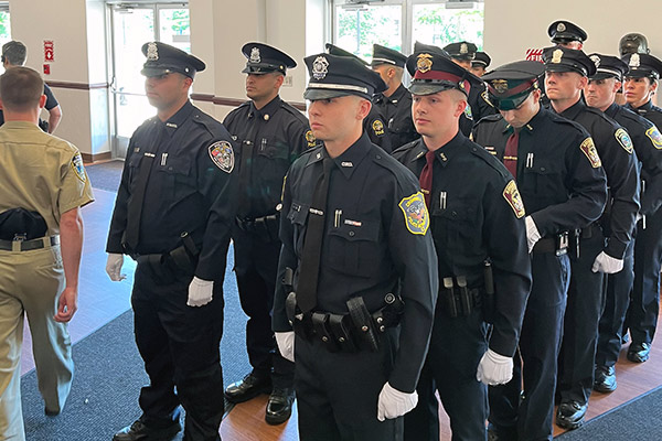 Officers lined up
