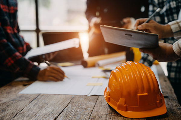construction workers and planners